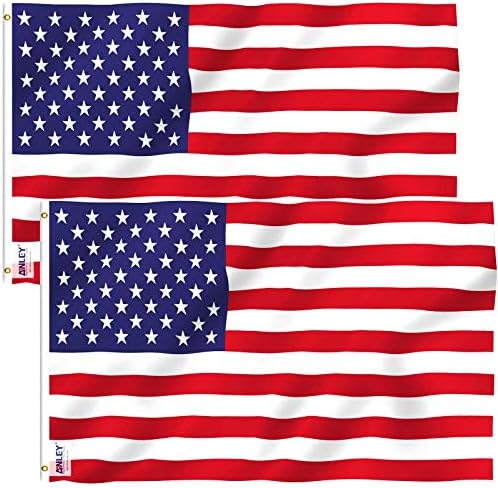 ANLEY Fly Breeze American National Flag 4x6 Foot Polyester - Vivid Color and Fade proof - Canvas Header and Brass Grommets - Banner Flags 4 X 6 Ft