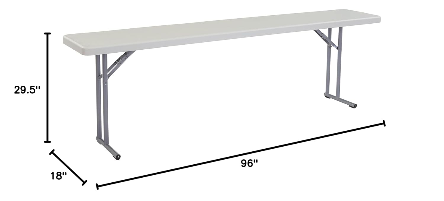 Seminar Folding Table by National Public Seating – 18x72 Portable, Heavy-Duty Foldable Table Indoor/Outdoor Table for Office, Conferences & Training Rooms – Lightweight & Durable, Speckled Gray