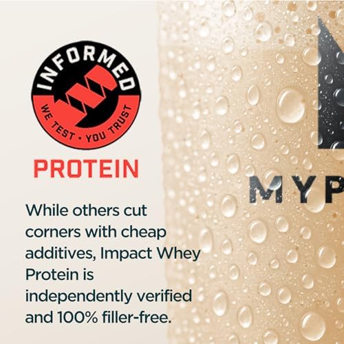 Myprotein Impact Whey Protein Isolate, 2.2 Lbs (40 Servings) Unflavored, 22g Protein, 3.5g Glutamine & 4.5g BCAA Per Serving