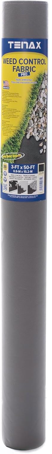 Tenax 2A250023 Pro Weed Control Barrier Fabric 25 Yr Grey Made in USA 3'x50'
