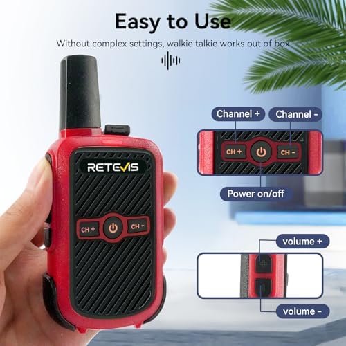 Retevis RT15 Walkie Talkies 3 Pack, Birthday Gift, Outdoor Adventure Kit | Durable, Lightweight, VOX, Key Lock, Mini Walkie Talkies for Adults, School Family Outdoor Travel Camping Hiking