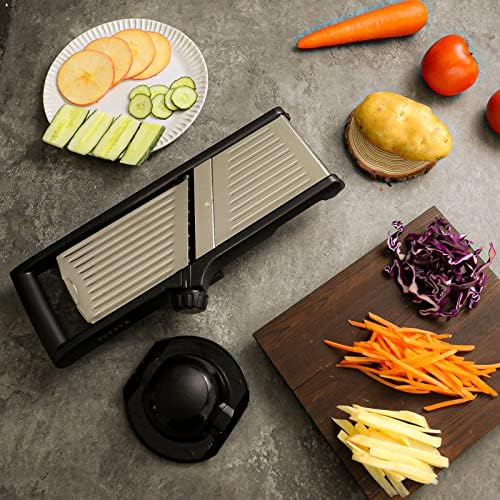 VEKAYA Mandoline Slicer, Mandoline Slicer for Kitchen, Adjustable Mandolin, Stainless Steel Mandoline, Vegetable Slicer, Potato, Onion, Cucumber