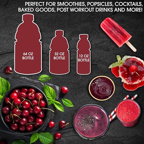 Cherry Bay Orchards Montmorency Tart Cherry Juice - 12oz Ready to Drink Bottle - 100% Domestic, All Natural Ingredients, No Added Sugar, Gluten-Free