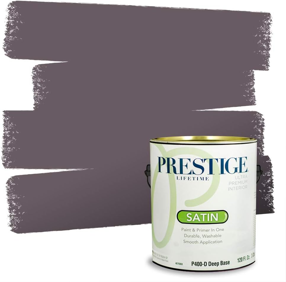 PRESTIGE Paints Exterior Paint and Primer In One, 1-Gallon, Satin, Comparable Match of Sherwin Williams* Ash Violet*
