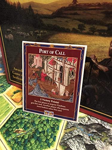 Port of Call Bonus Card compatible with Catan's Settlers of Catan, Seafarers, Cities and Knights and Catan Expansions