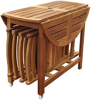Merry Garden Acacia Folding Dining Table, Outdoor Dining Table Deck Table