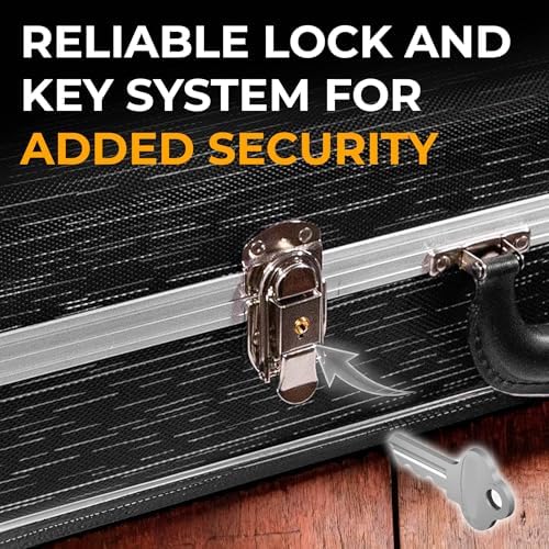 Gearlux Bass Guitar Hard Case, Fits Fender Precision/Jazz Bass and More with Exterior Lock and Key, Interior Accessory Compartment, and Plush Interior Padding - Black