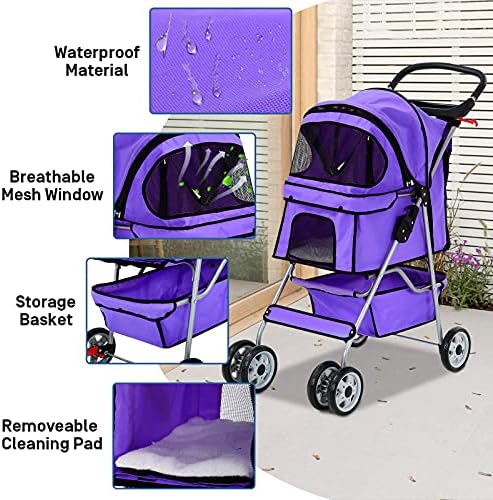 Best 4 Wheels Pet Stroller for Dog and Cat Stroller
