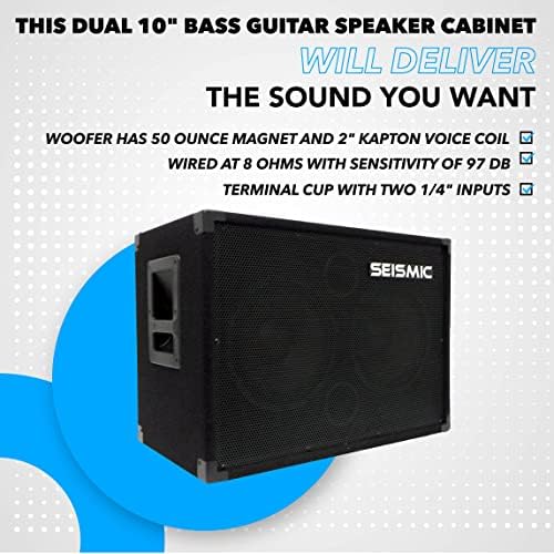 Seismic Audio - 210 Bass Guitar Speaker Cabinet PA DJ 400 Watts 2x10 PRO AUDIO