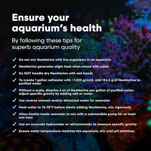 Brightwell Aquatics - NeoMarine Marine Salt Blend for Reef Aquarium - Fish Tank Starter Aquarium Salt - Aquarium Water Treatments, 16-GAL