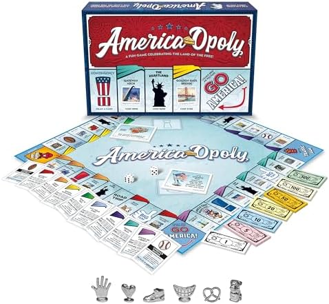 Late for the Sky America-Opoly Family Board Game – USA Travel Property Trading, 2–6 Players, Ages 8+, Party Strategy Game for Kids and Adults