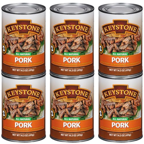 Keystone Meats All Natural Heat and Serve Ground Beef 14 Oz Fully Cooked Canned Meat Shelf Stable Emergency Survival Canned Food Ready to Eat No Preservatives Gluten Free Made in USA Pack of 2