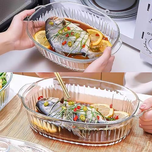 M MCIRCO 4-Piece Glass Casserole Baking Dish, Set of 2 Casseroles With Glass Lids, 1.9 Qt and 3 Qt | Baking Pans for Lasagna
