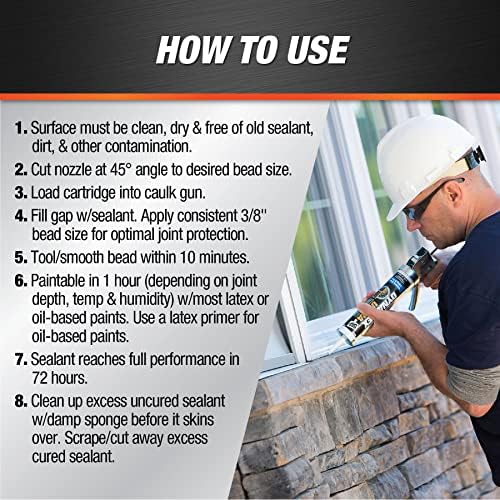 DAP Dynaflex Ultra Advanced Exterior Sealant, Black, 10.1 Oz (7079818220)