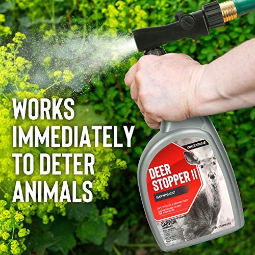 Deer Stopper II Garden Animal Repellent - Safe & Effective, All Natural Food Grade Ingredients, Repels Deer Elk, and Moose, Easy to Use