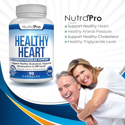 NutraPro Healthy Heart - Heart Health Supplements. Artery Cleanse & Protect .Supports Healthy Cholesterol and Triglyceride. GMP Certified.