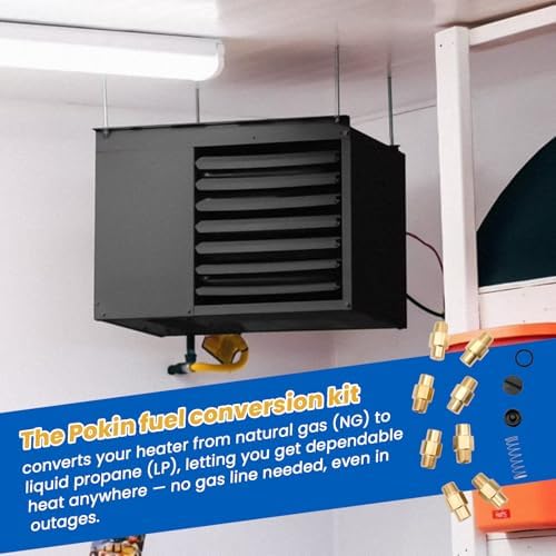 F260163 Fuel Conversion Kit Parts Compatible with Mr. Heater Big Maxx Heater | MHU50 MHU80 Unit Heaters, Converts Unit Heater from NG to LP Propane