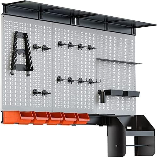 TORACK Pegboard Wall Organizer Kit 48x24 in, Garage Metal Tool Pegboard