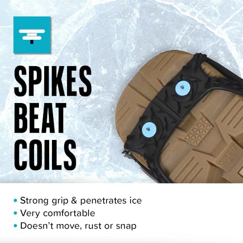 Due North Everyday Pro Traction Aids for Running and Walking on Ice and Snow - Ice Cleat Winter Spikes for Men & Women