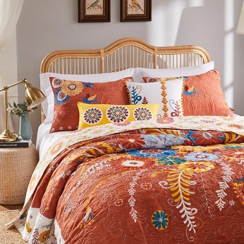 Greenland Home Barefoot Bungalow Topanga Quilt Set, 3-Piece Full/Queen, Multi