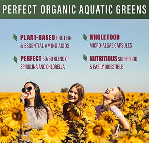 Perfect Supplements – Perfect Aquatic Greens – 120 Vegetable Capsules – Organic Spirulina and Chlorella Supplement – Nutritious Superfood