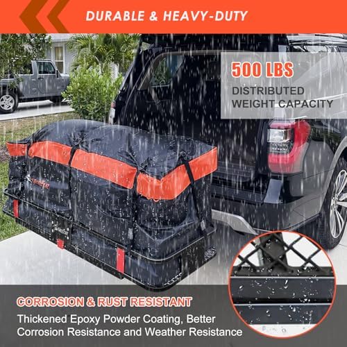 Roof Rack Rooftop Cargo Carrier Basket 65"*39"*6"+Waterproof Bag 20 Cu.Ft. | Roof Basket include Cargo Net with Hooks,Ratchet Straps,Combination Lock|200 Lbs Capacity,Universal Rooftop Large Roof Rack