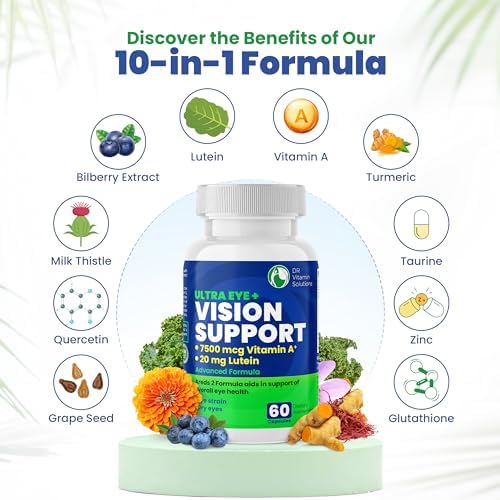 AREDS 2 Eye Vitamins - Lutein and Zeaxanthin for Macular Health, Bilberry