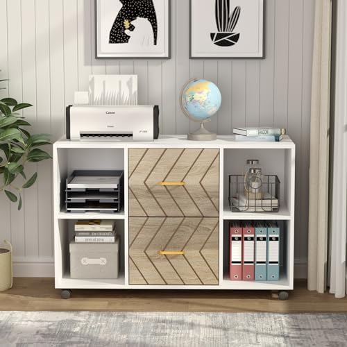 Tribesigns 2 Drawer File Cabinet, Large Mobile Lateral Filing Cabinet for Letter Size