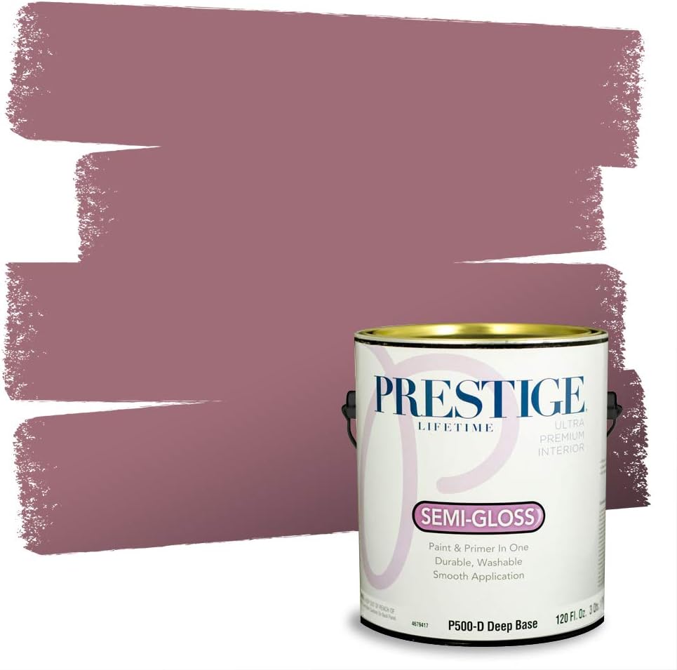 PRESTIGE E500-P-SW6303 Exterior Paint and Primer in One, 1-Gallon, Semi-Gloss, Comparable Match of Sherwin Williams Rose Colored, 1 Gallon, SW17-Rose