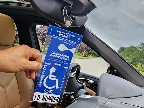 Silver by JL Safety- Handicap Parking Placard Holder, Magnetically Display & Put Away Your Disabled Permit Tag with Eyes Closed. Made in USA