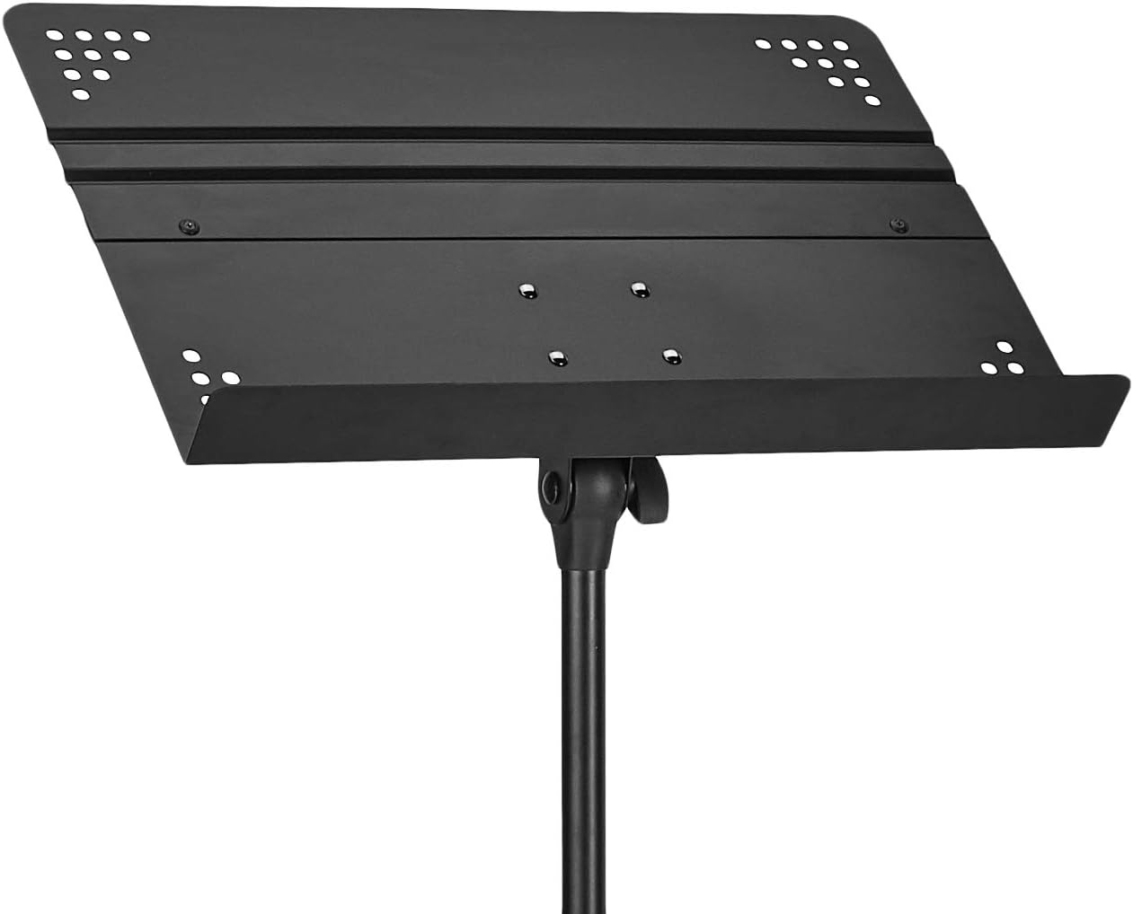 Amazon Basics Adjustable Folding Sheet Music Stand for School Music Program, Bands, Ensembles, 31" to 55" Height, Black