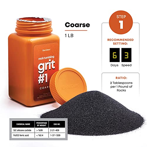 Rock Tumbler Grit Refill Kit - 3.5 Pounds Grits Media + Poly Plastic Pellet
