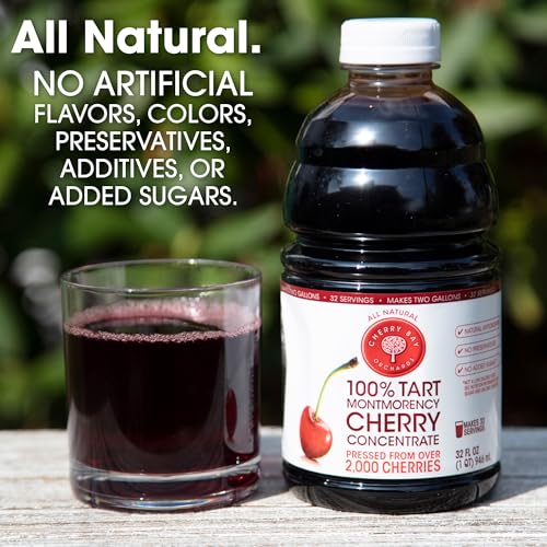 Cherry Bay Orchards Tart Cherry Concentrate - All Natural Juice to Promote Healthy Sleep, 16oz Bottle - Gluten Free, Natural Antioxidants, No Added Sugar or Preservatives