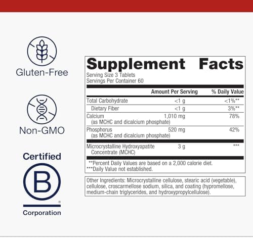 Metagenics Bone Builder Extra Strength - Microcrystalline Hydroxyapatite Concentrate (MCHC) with Calcium & Phosphorus - Supports Bone Density & Strength - Non-GMO & Gluten-Free - 90 Tablets