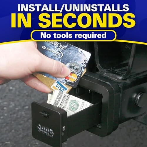 HS7000 Key Vault | Hidden Trailer Hitch Safe for Secure Key Storage | CarShare Turo | Weather Resistant and Durable with 4-Digit Combination Lock