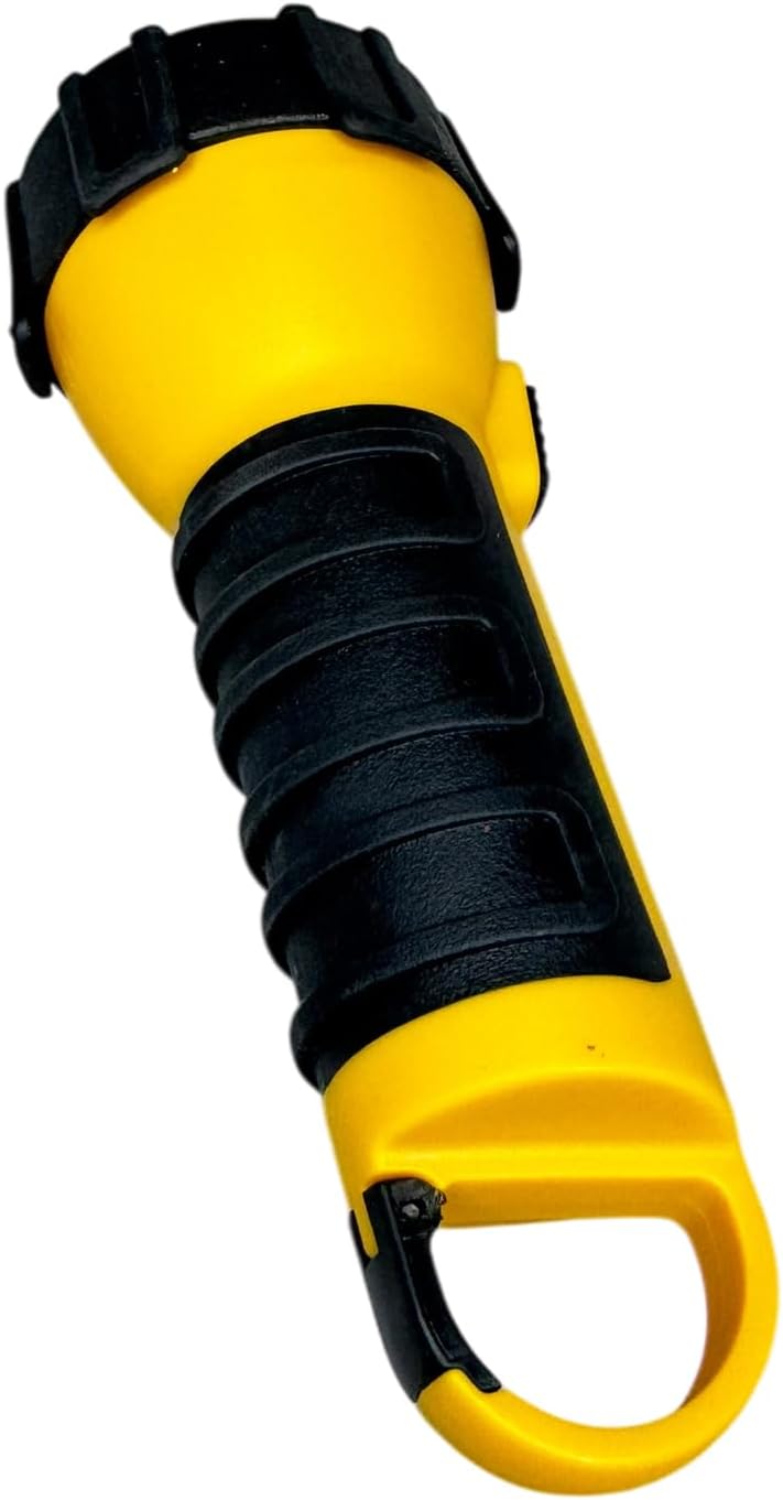 Dorcy 41-2521 Water Resistant Battery Powered Floating LED Flashlight with Carabiner Clip, Ideal for Camping and Outdoors, Bright Yellow