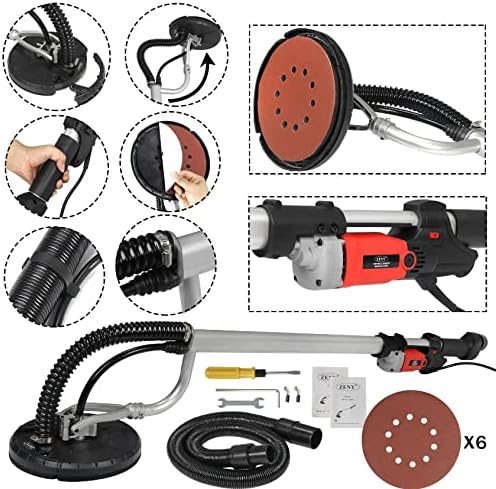 800W Drywall Sander Commercial Electric Adjustable Variable Speed Wih Sanding Pad