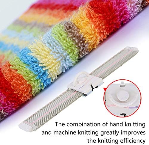 Knitting Machine and Accessories, LK150 150 Stitches 6.5mm Mid Gauge Plastic Domestic Knitting Machine with Accessories Tool Set for Household Sewing