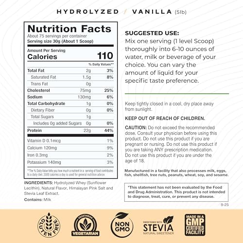 Muscle Feast Grass Fed Hydrolyzed Whey Protein Powder, Chocolate (2lb) | All Natural Hormone-Free, Hydro Whey Powder for Men and Women, Clean, Non-GMO, Delicious Hydrolyzed Protein Powder