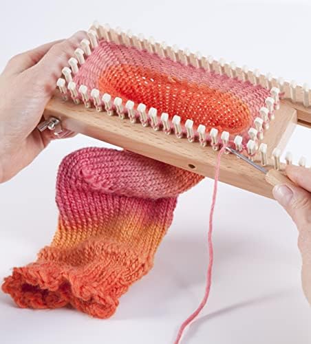 Authentic Knitting Board Sock Loom 2, Regular Gauge | Adjustable Loom, 100% Hardwood