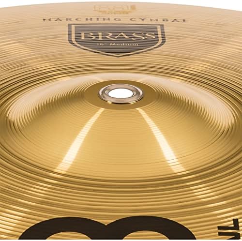 Meinl 14” Marching Cymbal Pair with Straps - Brass Alloy Traditional Finish - Made In Germany, 2-YEAR WARRANTY (MA-BR-14M)