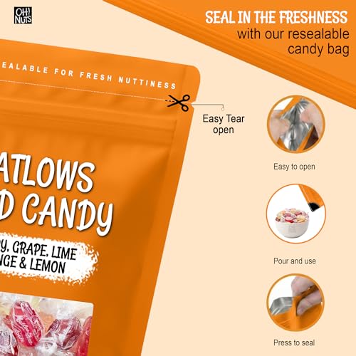 Oh! Nuts Hard Candy Mints Bulk, Individually Wrapped Mint Candy 2 LB | Hard Candy Individually Wrapped - Bulk Candy Individually Wrapped, Crystal Candy Mints, Kosher Certified, 2 LB Bag
