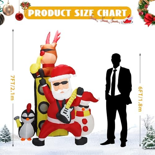 6.5FT H Animated Christmas Inflatable Tree with Santa Claus Chased by Dog Build-in LED Lights Funny Inflatable Dog Chasing Santa Claus,Blow Up Christmas Indoor Outdoor Decor