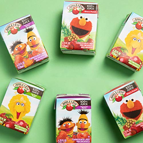 Apple & Eve Sesame Street Big Bird's Apple Juice, 4.23 Fluid-oz, 8 Count, Pack of 5