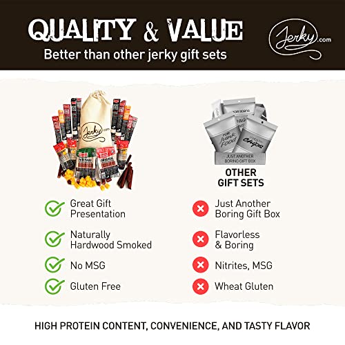 Jerky.com 26pc Meat Sticks Variety Pack - Birthday Gifts for Men - Beef Jerky Gifts for Men - Low Sugar & High Protein - Gluten Free & Keto Meat Sticks - Pork, Turkey, Ham Beef Jerky Sticks & Cheese Sticks