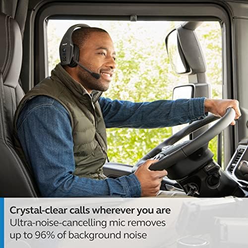 BlueParrott B550-XT Bluetooth Headset | 96% noise canceling headset for truck drivers; voice control, IP54-rated, 24 hr talk time