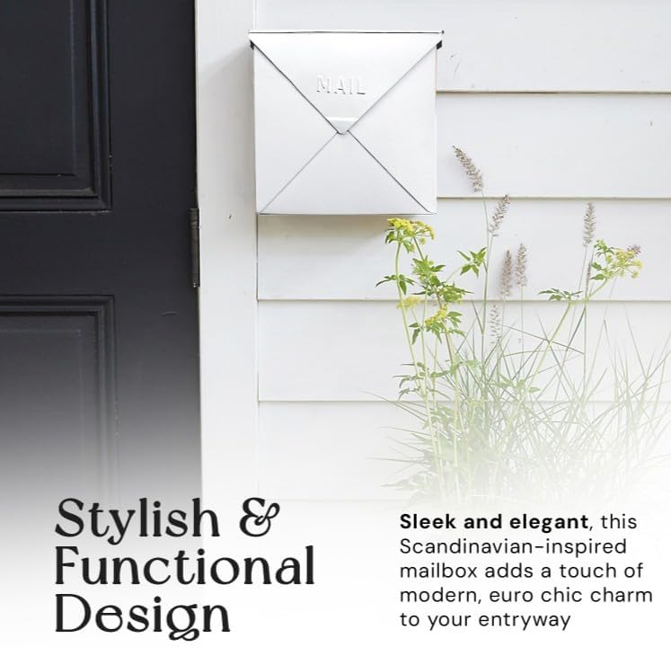 NACH Mailboxes for Outside Wall Mount, 10 x 10 x 4 inch Black Mailbox, Waterproof Mailboxes for Outside - Chicago Style Mail Box