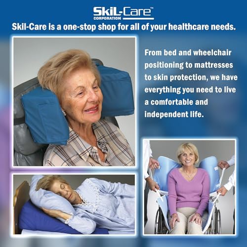 Skil-Care Foam-Padded Lateral Arm Trough Support Tray, Universal Chair Fit | 706142, Mounts to Any Chair with Armrest, Stabilizes and Supports Upper Trunk, Nylon Wipe-Clean Cover, Blue, Universal Fit