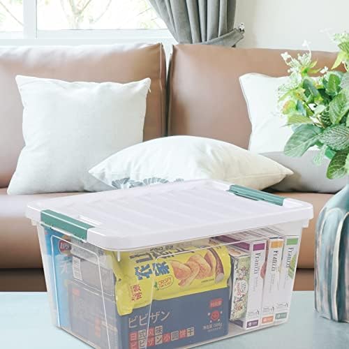 20 Quart Clear Plastic Bin with Lid, Latching Storage Box, 6 Packs
