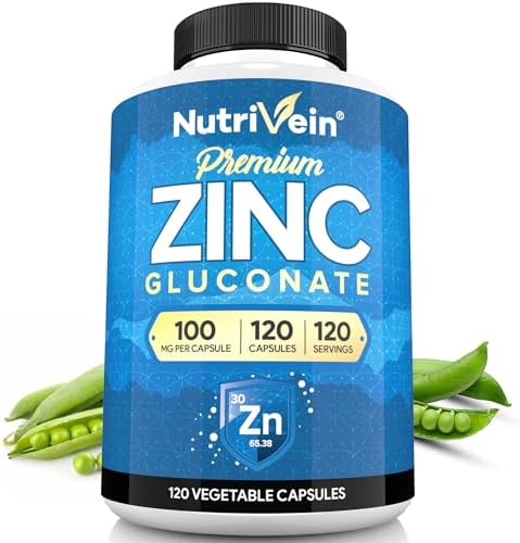 Nutrivein Zinc Picolinate 100 mg Supplement - 120 Capsules, High Absorption